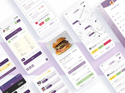 Dndoon - Delivery App dandoon delivery delivery app food app graphic design mobile mobile app purple theme ui design uiux