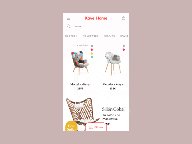 Kave Home | Ecommerce experience animation ecommerce furniture principle product product detail