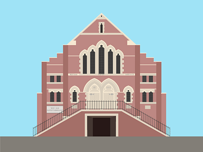 West Ham Tabernacle, London. architecture building city colors flat graphic design illustration like london shot vector window