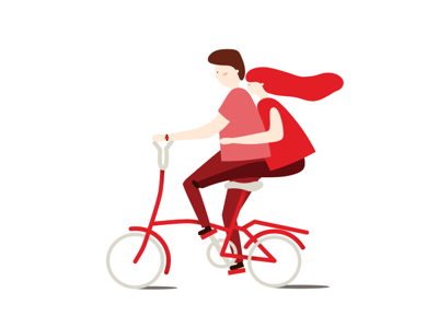 Love cycling 🚵‍♀️ 💑 animation bike colors cycling flat fun happy illustration love red shot wind