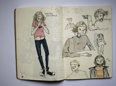 Zach character design illustration sketchbook storytelling traditional