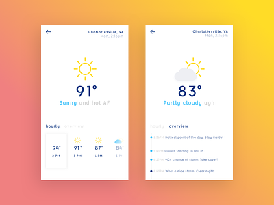 001 :: Weather App app clean mobile simple ui