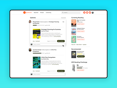 Goodreads redesign 📚 ui user experience user interfaces web design