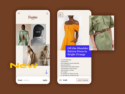 004 :: Clothing Shop minimal native app shop shopping app shopping cart ui womens fashion