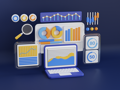 Data Analytics 3D illustration