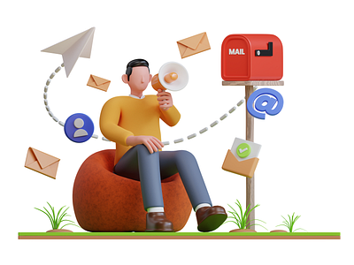 Mail Campaign 3D Illustration