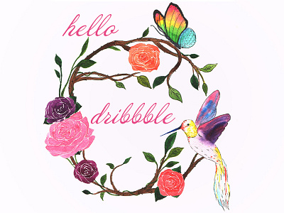 Hello dibbble design first design first shot hellodribbble illustration watercolor
