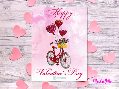 Happy Valentine`s Day card design drawing illustration valentine card valentine day watercolor