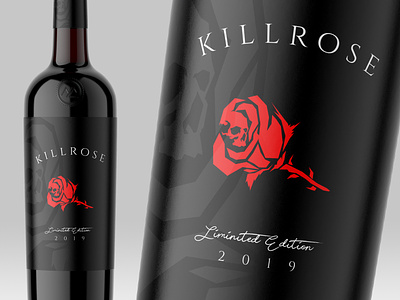 Killrose Wine Product Branding branding illustrator label design label packaging logo logo design product branding skull wine bottle wine branding