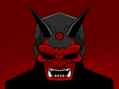 Face The Demon cyberpunk illustration vector art