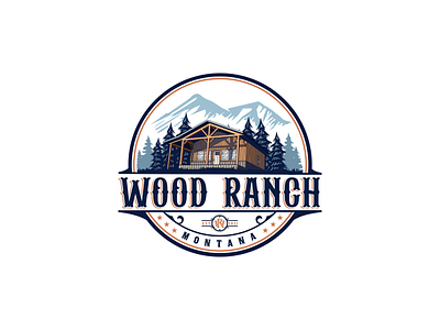 Wood Ranch Vintage Logo Design barn brand design branding cottage design graphic design graphic designer illustration logo logo design ranch typography vintage logo vintage style
