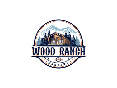 Wood Ranch Vintage Logo Design