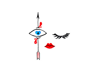 Valentines Face Doodle arrow eyes heart valentines