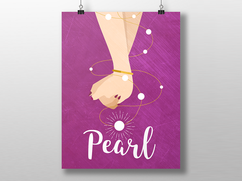 Pearl necklace jewelry burgundy hands fashion woman pearl