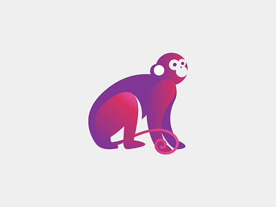 Que Mono cute jewelry logo monkey pink purple
