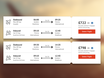 Flight Listings for Holiday Booking Company