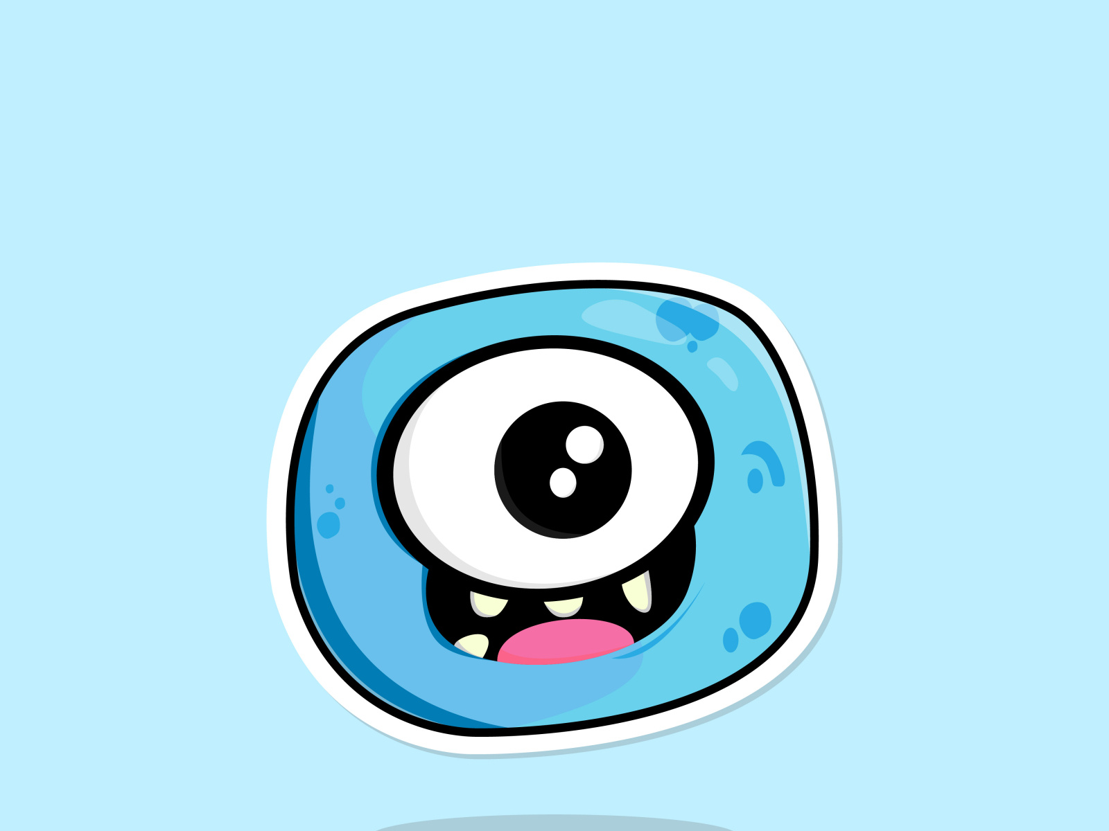 Blue Monster doodle one eye by HEDIOKO on Dribbble