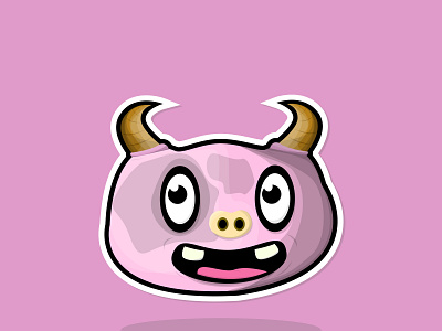 Cow Pig Monster Doodle