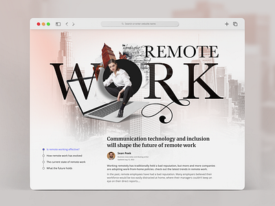 Cover of an article on the topic "REMOTE WORK"