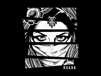 ROARK Tee brush design illustration inking inks roark