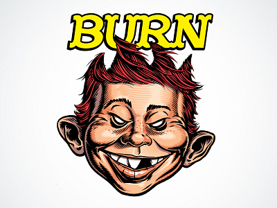 What me burn? brush illustration inking mad magazine spitfire wheels