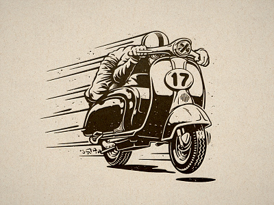 RIDES OF MARCH! illustration lambretta rally scooter vintage