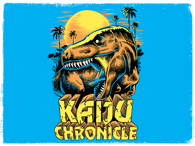 Kaiju Chronicle brush dinosaur illustration ink trex tshirt