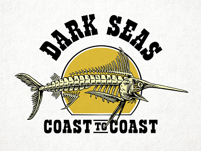 Dark Seas Division apparel brush dark seas fishing illustration ink marlin typography