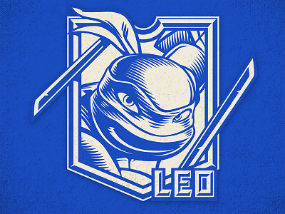 TMNT LEO badge brush illustration ink leo leonardo teenage mutant ninja turtles tmnt