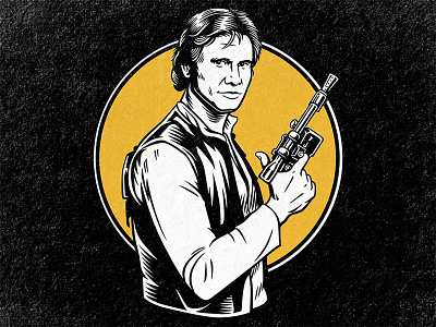 Han Solo brush han solo illustration ink starwars