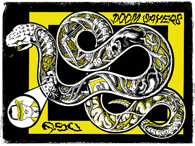 Doom Sayers Club anatomy brush illustration ink snake
