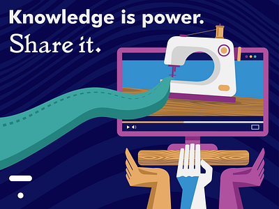 Knowledge is power. belle illustration knowledge learning mcdaniel online power quote sewing thinkific