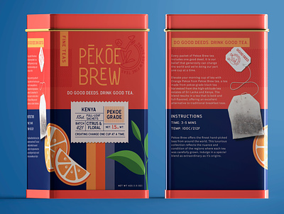 Pekoe Brew Tea branding drink oklahoma orange package design tea tulsa