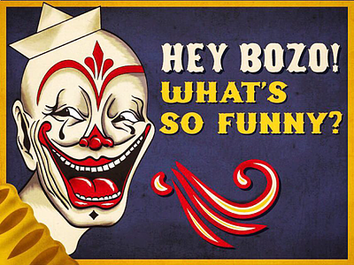 Just Clownin' Around bozo circus clown illustration wacom