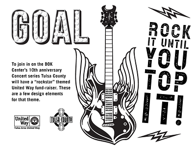 "Rockstar" United Way Theme Elements guitar lightning rocknroll rockstar tulsa