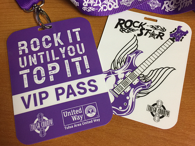 United Way VIP Rock star Lanyard lanyard purple rockstar united way vip