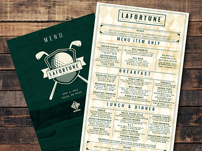 Lafortune Golf Club Grill Menu