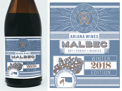 Ariana Wines Malbec Bottle design bottle design bottle label label design malbec oklahoma wine