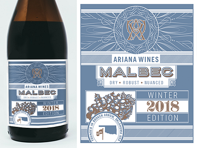 Ariana Wines Malbec Bottle design