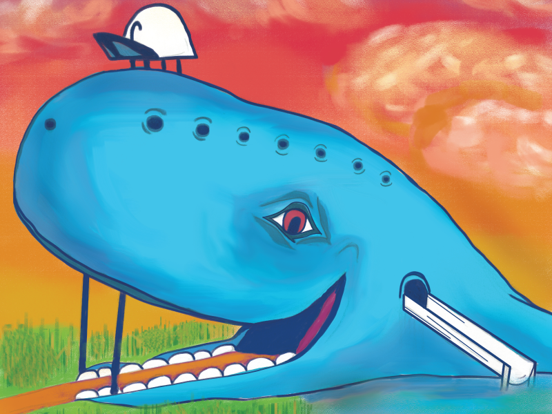 Blue Whale of Catoosa water painting route 66 oklahoma whale blue
