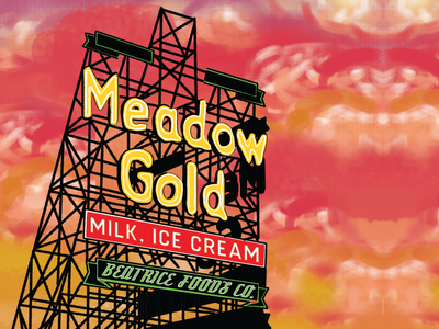 Meadow Gold Neon Sign