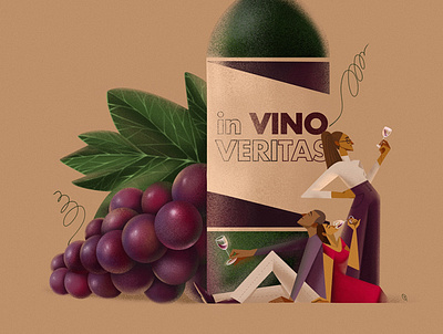 In Vino Veritas characterillustration freelance illustrator illustration illustrator in vino veritas minimal illustration wine
