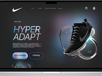 Landing page of a website with shoe models