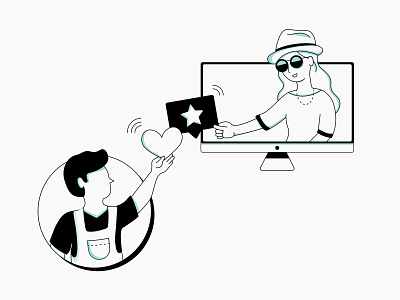 Customer Appreciation customers digital hotel illustration illustrator minimal reviews vector website graphics