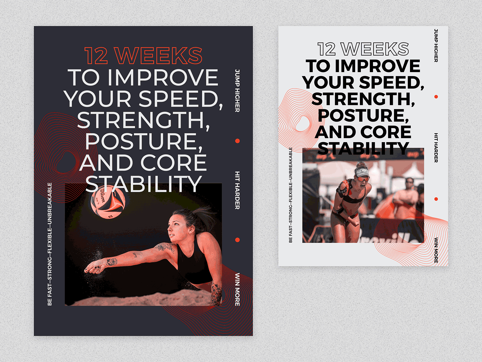 Fitness E-book Covers athletes ebook cover fitness graphic design layout poster typography vector volleyball