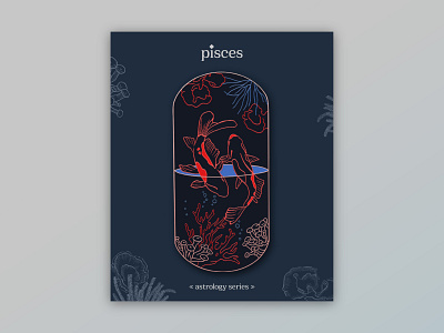 Pisces Enamel Pin astrology badge emulsion enamel pin fish horoscope illustration pins pisces star sign vector zodiac