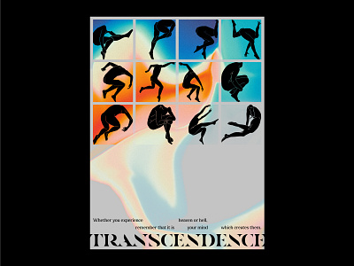 Transcendence Poster body color gradient graphic design human illustration iridescent layout poster print texture transcendence type