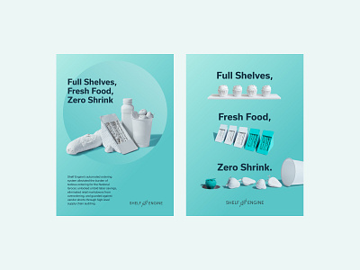 Shelf Engine Print Ads art direction branding design gradient graphic design identity photography poster print print design typography