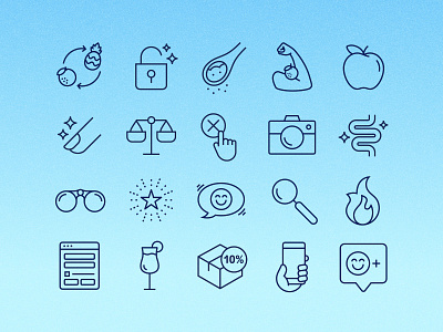 Fun & Bubbly Icon Set benefits branding clean design icon design icon set icon system iconography icons subscription symbols ui vector website