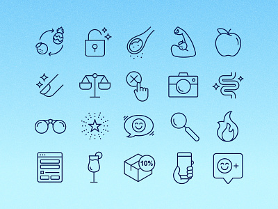 Fun & Bubbly Icon Set benefits branding clean design icon design icon set icon system iconography icons subscription symbols ui vector website